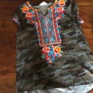 Embroidered Camo Tunic